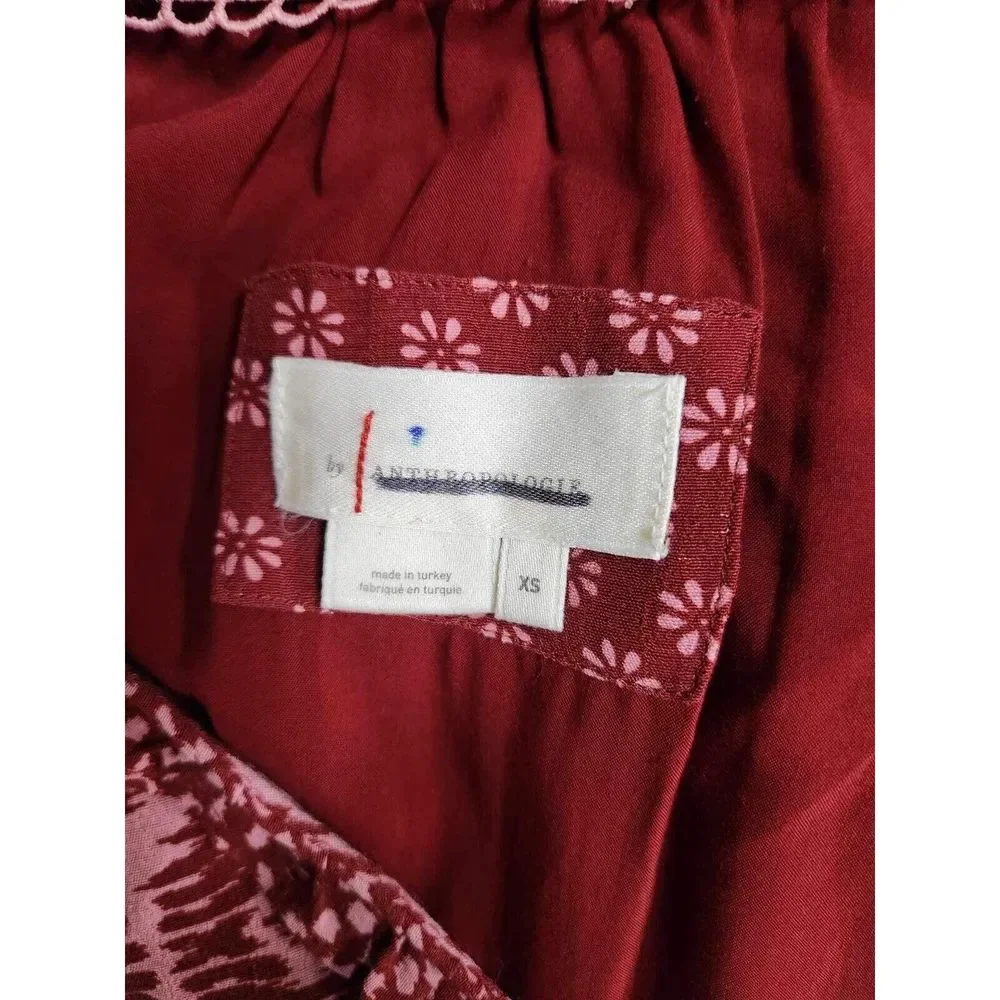 Anthropologie Tiered V-Neck Mini Dress Size XS. B-4 - Picture 7 of 7